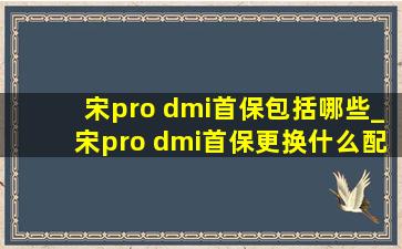 宋pro dmi首保包括哪些_宋pro dmi首保更换什么配件